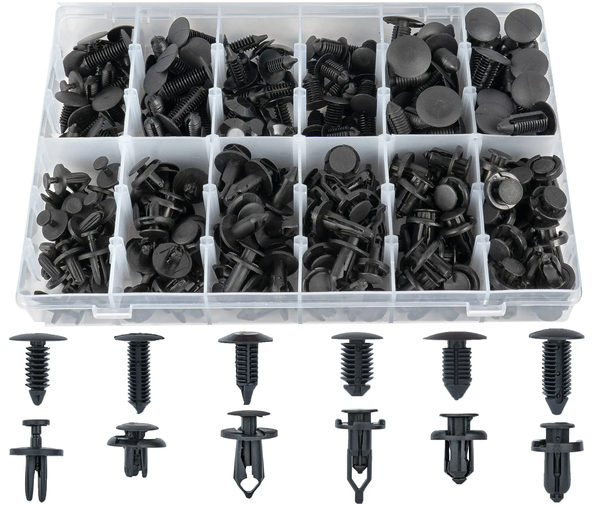 Itopfox 240pcs Universal Car Push Pin Rivet Fasteners Assortment Plastic Retainer Clips Set With Remover Tool For Auto Panels
