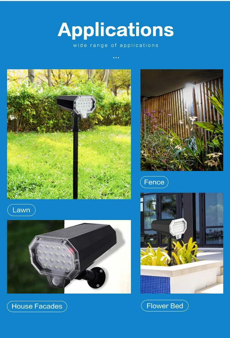 Outdoor Garden Path Lighting Solar Spike Light Waterproof LED Solar Powered Garden Spot Lamp