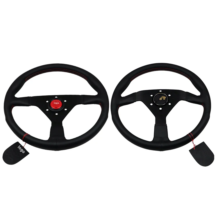 Universal Racing Steering Wheel Montecarlo Black Leather With Red Stitching Red Horn 350mm Buy Car Steering Wheel Leather Steering Wheel Momo Steering Wheel Product On Alibaba Com