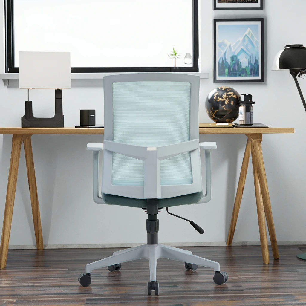 Simple Comfortable Home Study Ergonomic Conference Chairs Modern Executive Padded Seat Plastic Back Contoured Design Adjustable 4
