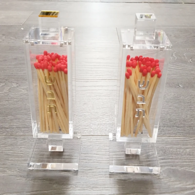 Judaica Acrylic Matchbox Clear Lucite Match Holder For