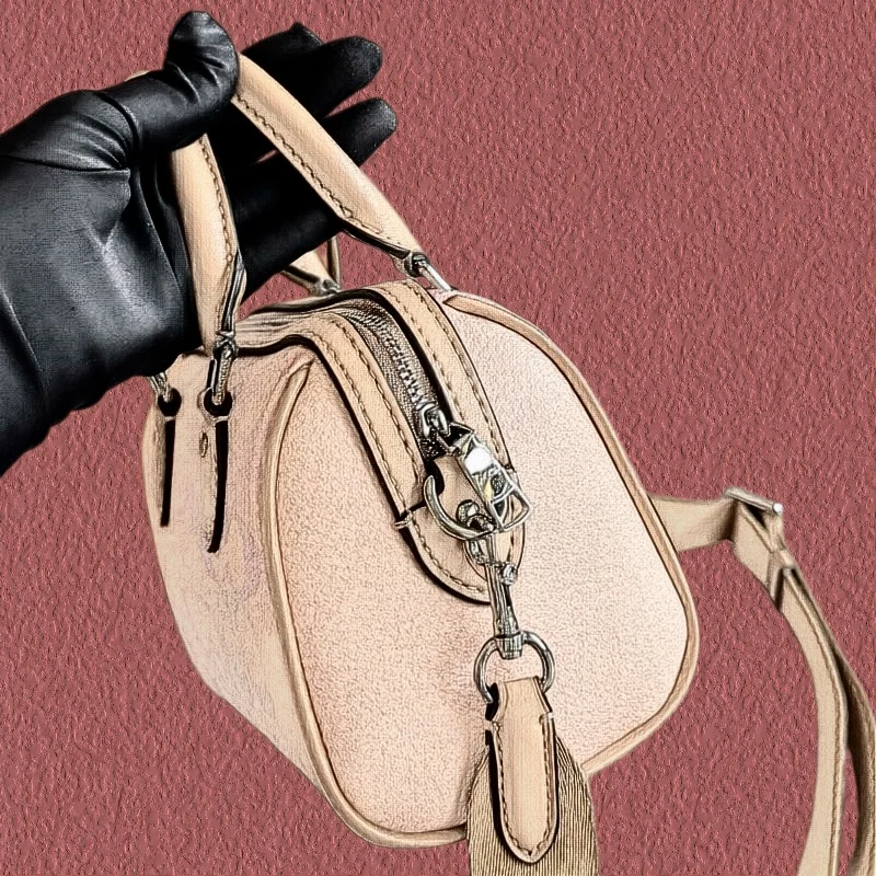 High-end Women’s Summer New European American Vintage Printed PU Shell Single Zipper Letter Classic Shoulder Handbag All-match
