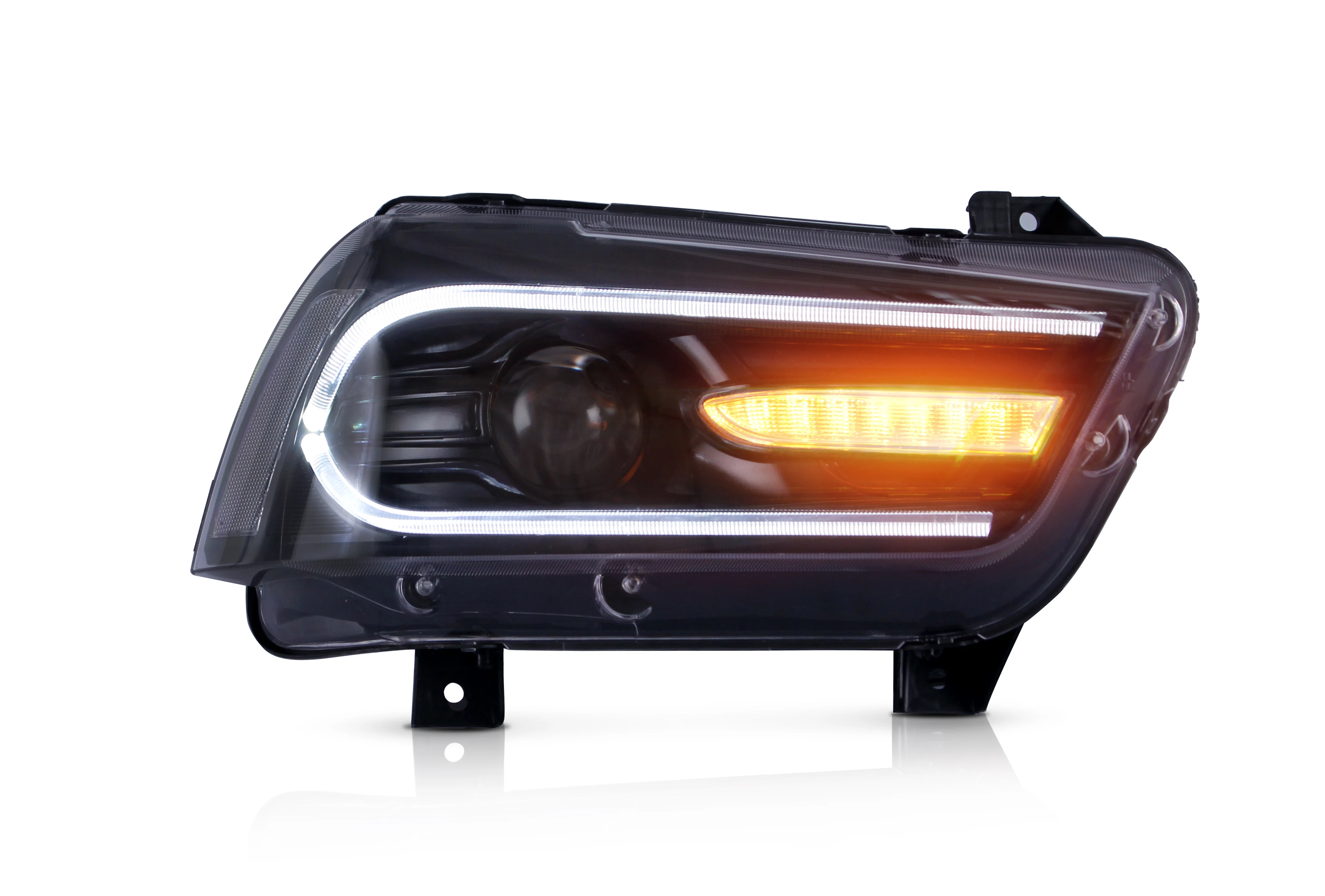 VLAND LED Projector Headlights For Dodge Charger 2011-2014 - Sequential Black Housing