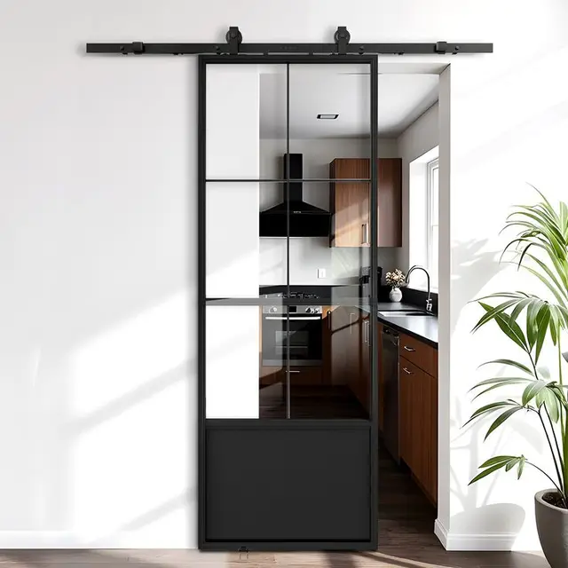 Industrial Sliding Barn Door Hardware Promotional Steel Double Crittall Windows with Push and Pull Opening Method for OEM