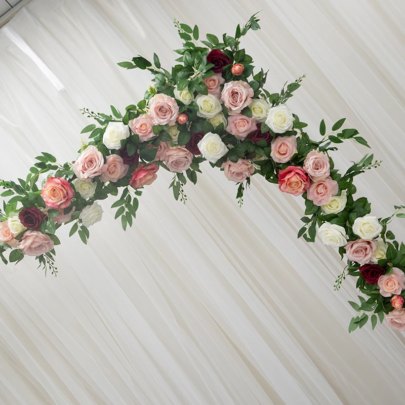 LFB2067 romantico matrimonio ingresso decorazione arco struttura in metallo  fiori di rosa artificiali arco di nozze