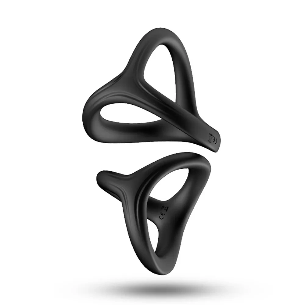 Silicone cock ring in hand showing comfort grip