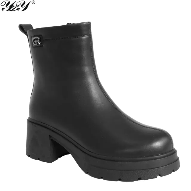 Wholesale YZY Women design and CLASSIC winter work boots with black microfiber leather