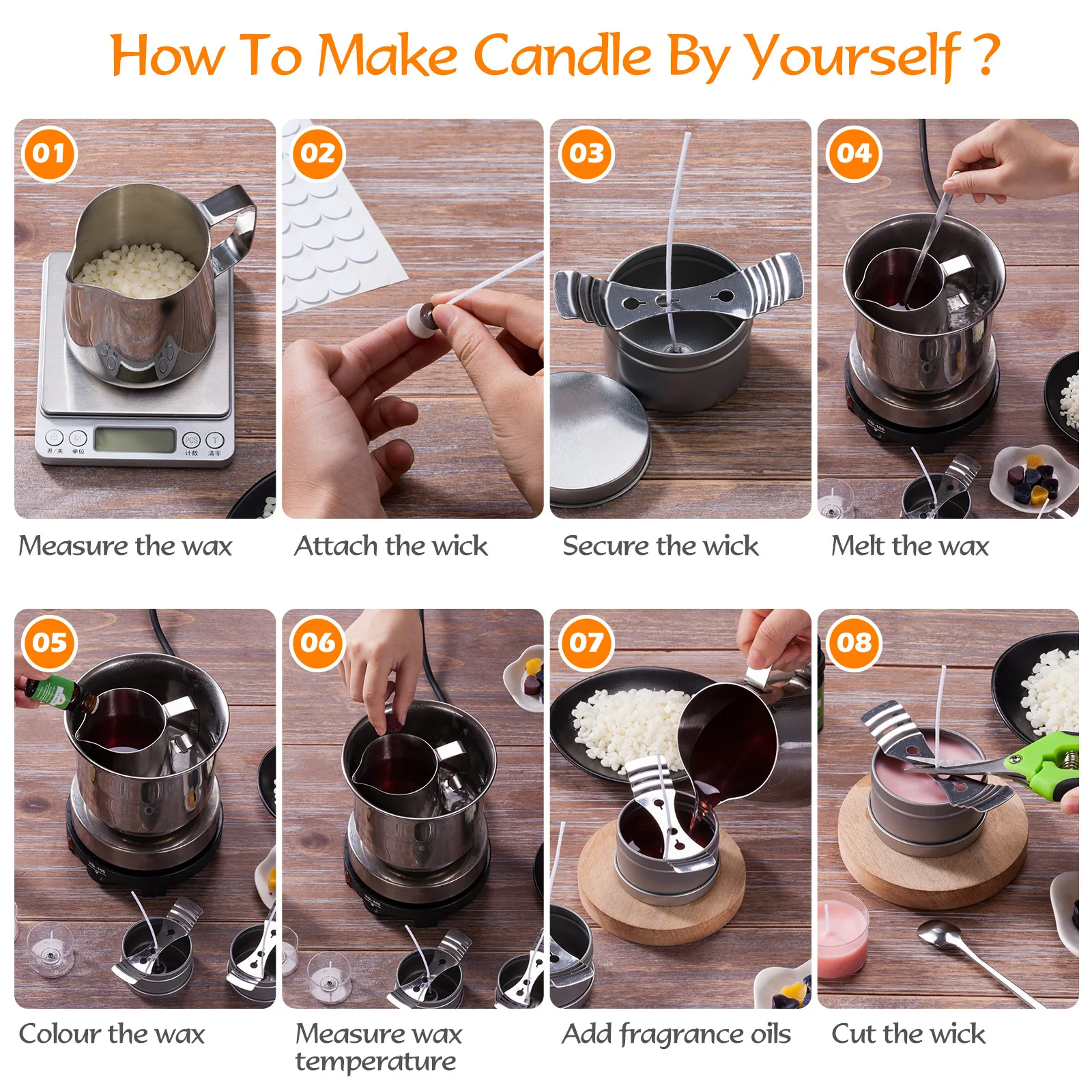 Soy Candle Wax Kit Candle Making Kit With Gift Boxes Diy Candle Making Kit Supplies