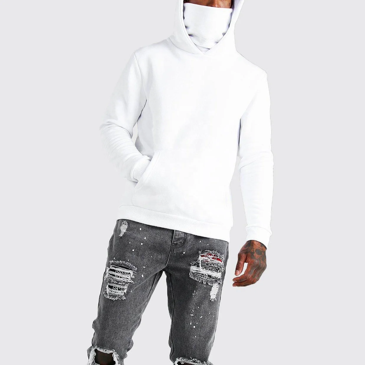 plain white pullover moletom com capuz