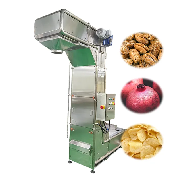 High quality food grade Plastic Bucket Horizontal Conveyor Z shaped Bucket Elevator for nuts snacks coffee bean