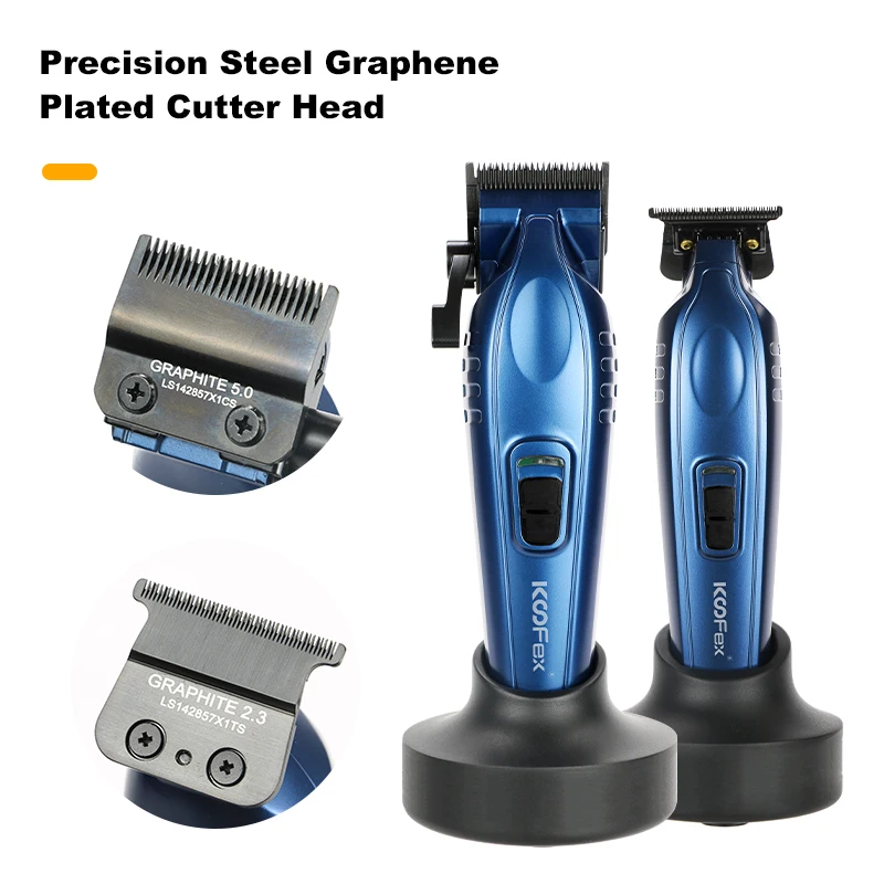 KooFex USB Charge BLDC Motor All Metal Body High Power Rechargeable Hair Clipper and Trimmer Combo with Stand for Men