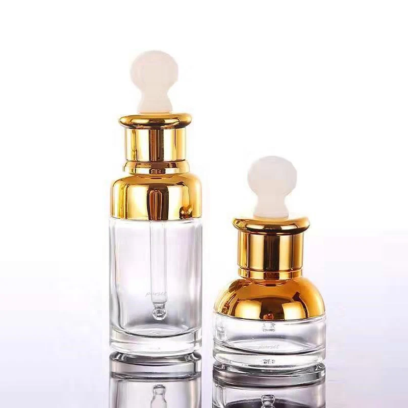 Hot Sale Cosmetic Packaging Luxury Unique Essential Oil Dropper Bottle Clear