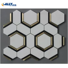 Wholesale Hexagon marble Mosaic Tile,Interior Wall ,Kitchen & Bathroom tile,300x300x10mm polished