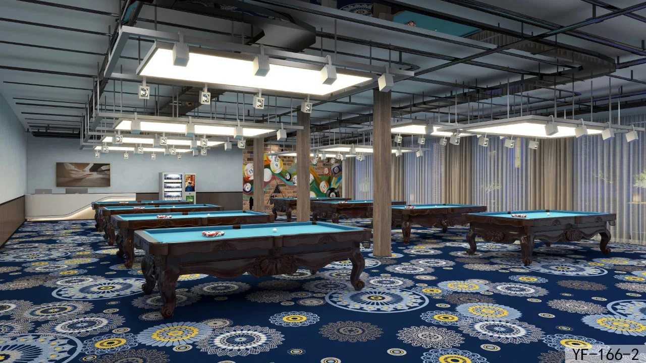 Carpet Factory100% Nylon Printed Colorful Cheap Large Roll Pool Hall Using Wall to Wall Axminster Carpet for Billiard Parlor