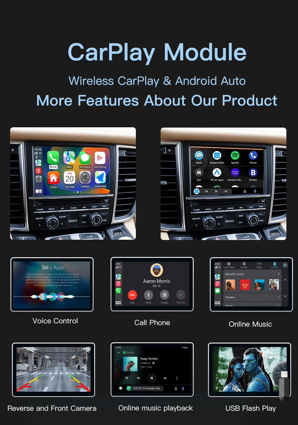 Autoabc Wireless Carplay Android Auto Interface For Porsche Pcm3.1 Cdr3