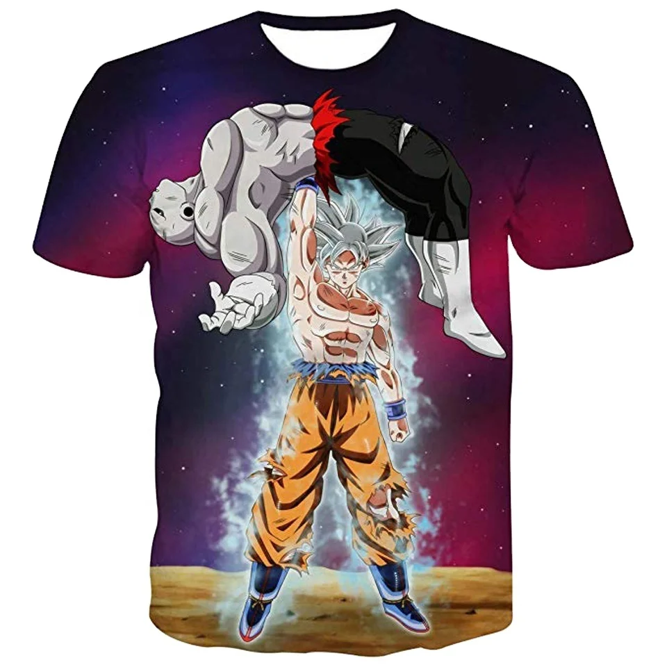 Sublimation Design Super t-shirts Mens Goku Vegeta 3d Printing Anime T Shirts Goku Jiren printed tee