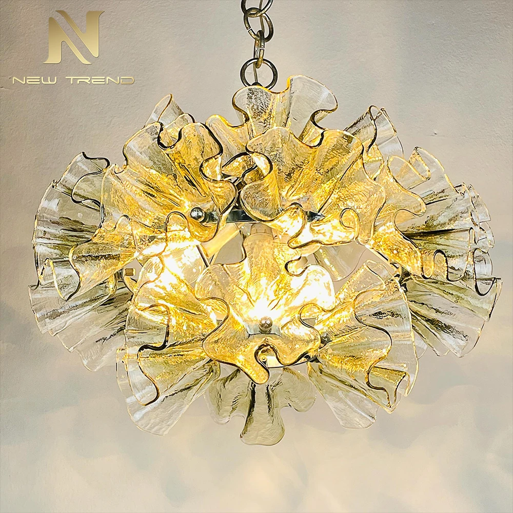 CPL-466 Luxury Italian Designer Murano Glass Chandelier – Creative Blooming Flower Light for Hotel & Villa