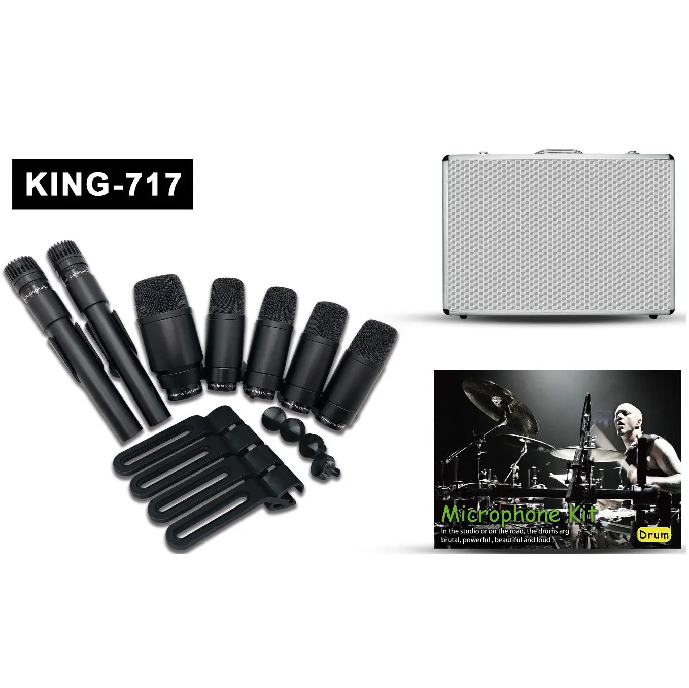 Lane KING-717 Drum Microphone Set - Professional Studio Quality