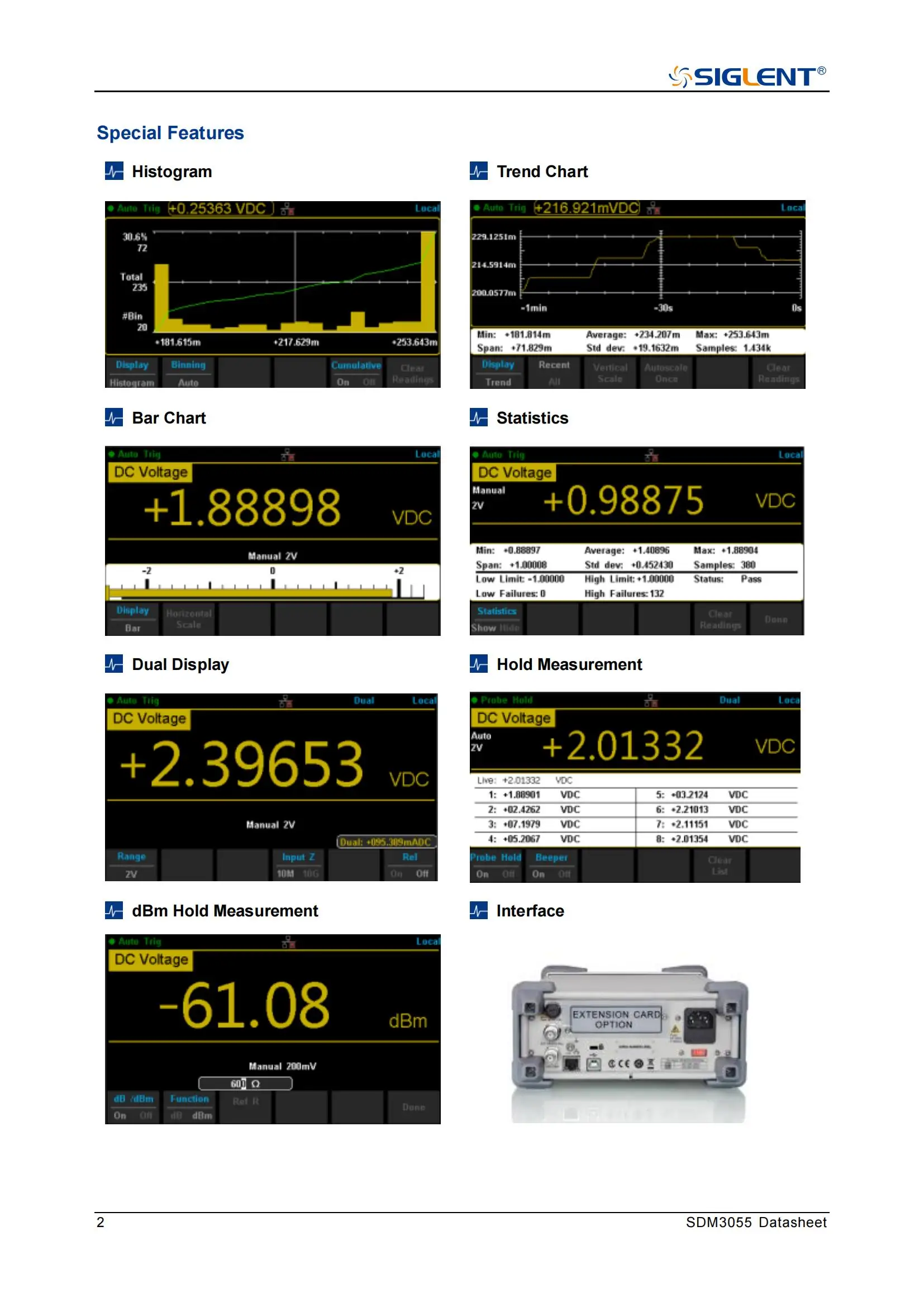 China Siglent Sdm3055-sc 5 1/2 Diode Connectivity Testing Digits Dual ...