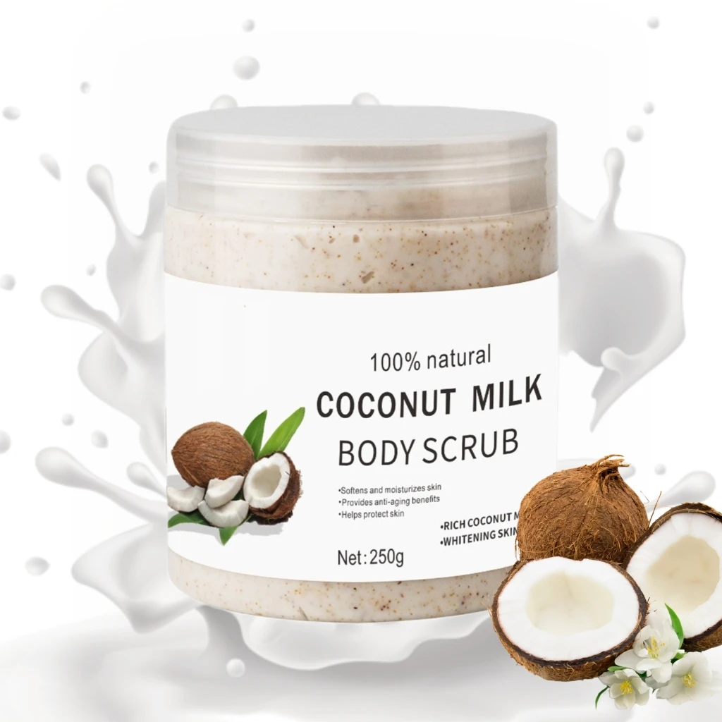 Coconut Milk Body Smooth Creamy Scrub 250g Skin Gentle Exfoliating Body Scrub In Stock - Buy Coconut Body Scrub,Coconut Creamy Body Scrub,Smooth Body Scrub on Alibaba.com