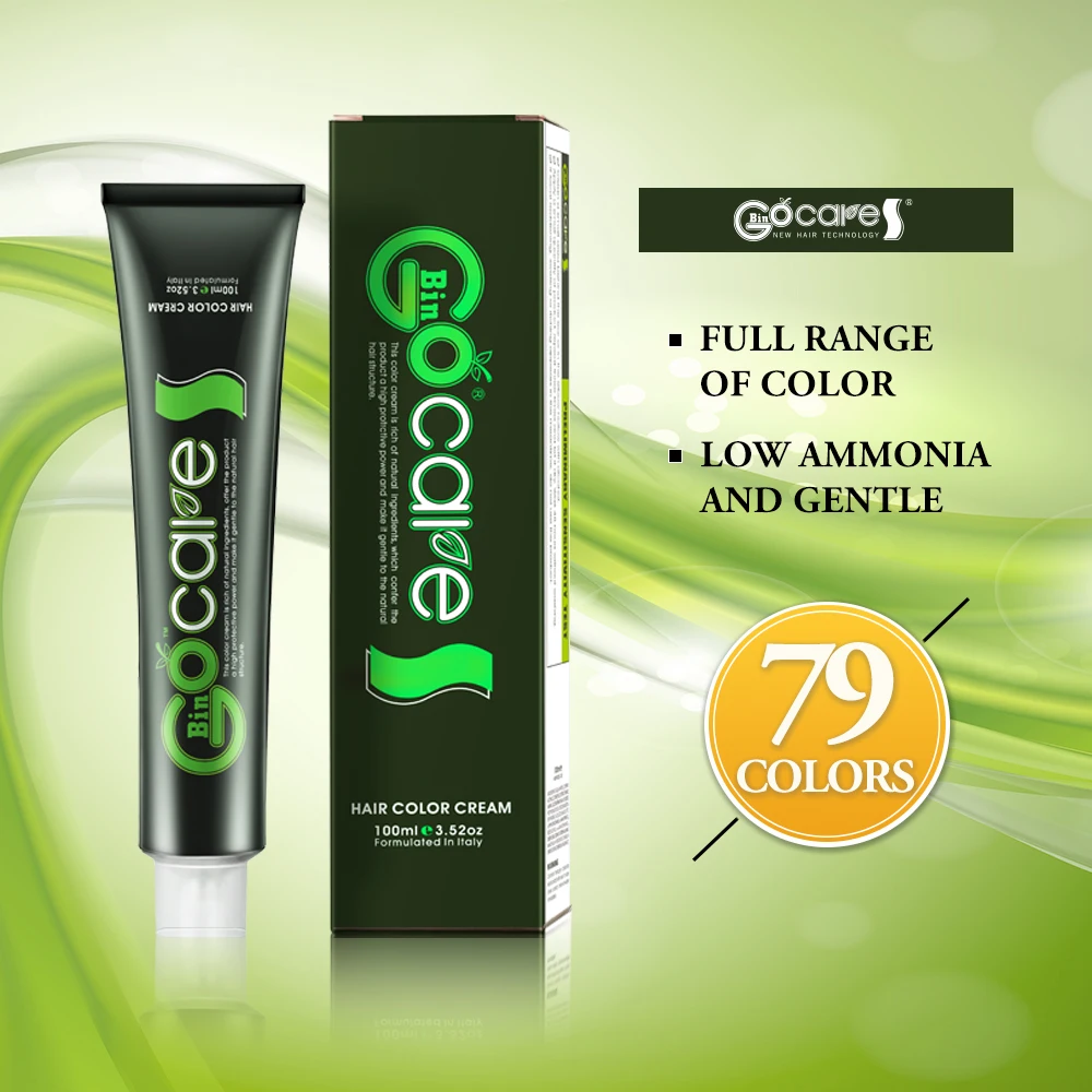 Gocare Italy Formula Salon Use Permanent Non Allergic Hair Color Cream 79 Colors Natural Hair Dye