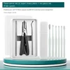 Set de 6 curetas para oídos con bisel - Negro