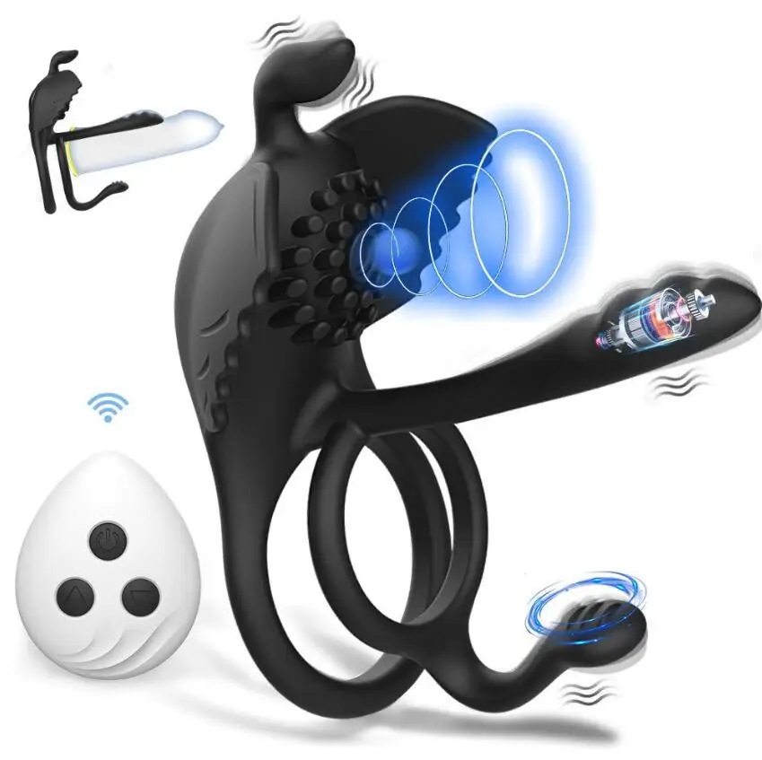10 Speed Double Vibration Silicone Penis Cock Ring Vibrator for Men - USB  Rechargeable, Waterproof, 12 Month Warranty
