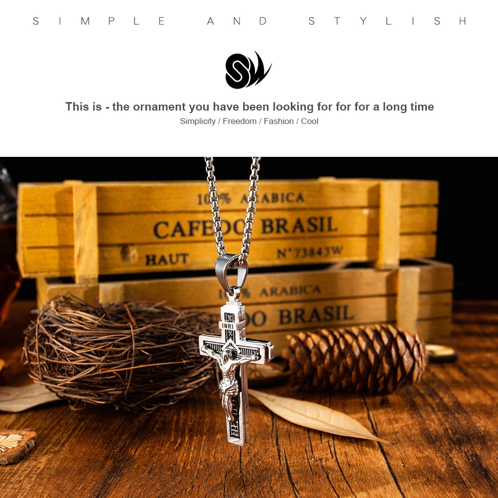 Wholesale Christian Jewelry Gold Plated Stainless Steel Inri Jesus