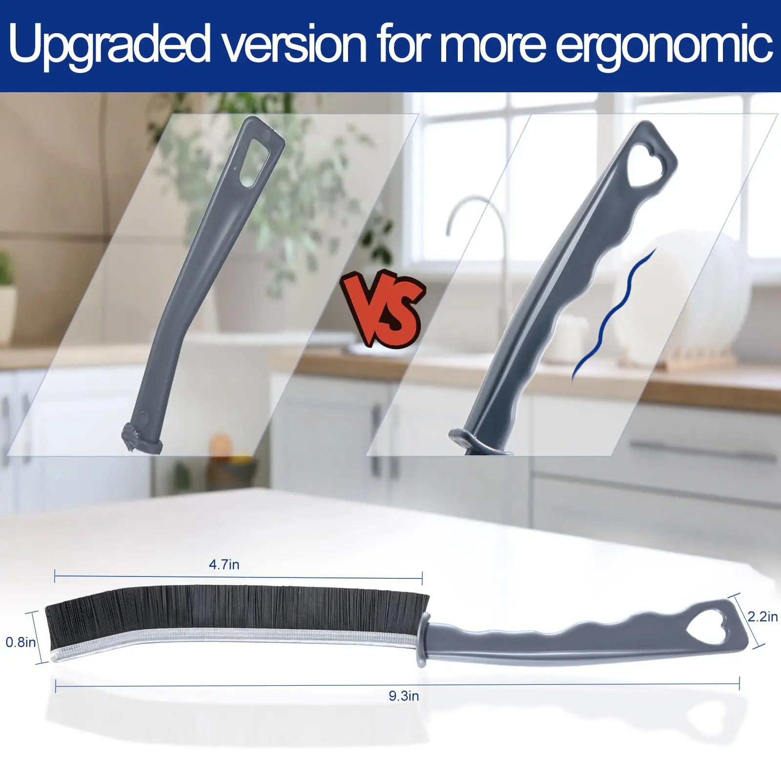 Hard Bristle Crevice Cleaning Brush Upgraded Bathroom Gap Cleaning