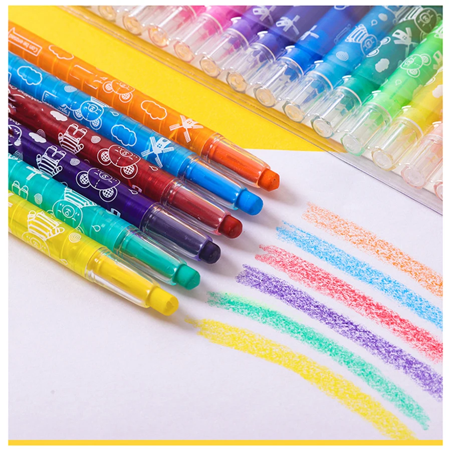 Best Selling Wax Lip Crayons Non-toxic Twistable Toddlers Set for Painting Graffiti Coloring Fun