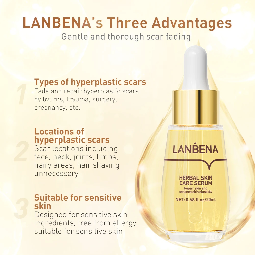 LANBENA Herbal Skin Repair Acne Scar Removal Serum Removal Stretch Marks Oil