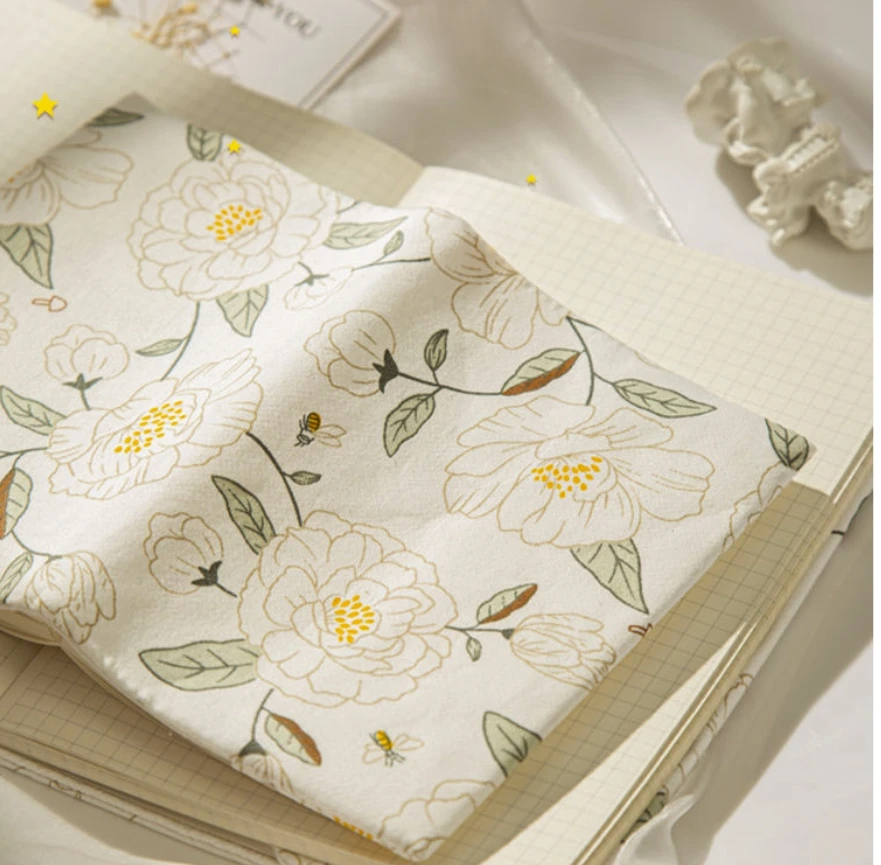 A6 Size New Design Handmade Literary Small Clear Floral Woven Cover Premium Quality Notebook