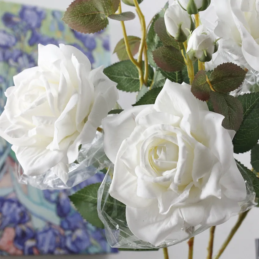 絹布花 薔薇 工場直接供給カラフルなバラシルク花ロマンチックな花高品質新着