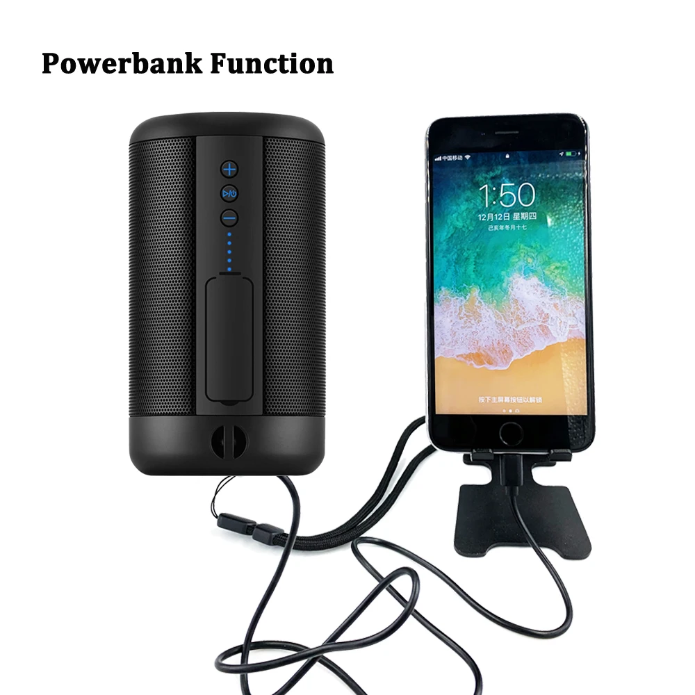 
Внешний аккумулятор ATSOUND, водонепроницаемый беспроводной портативный мини-динамик 