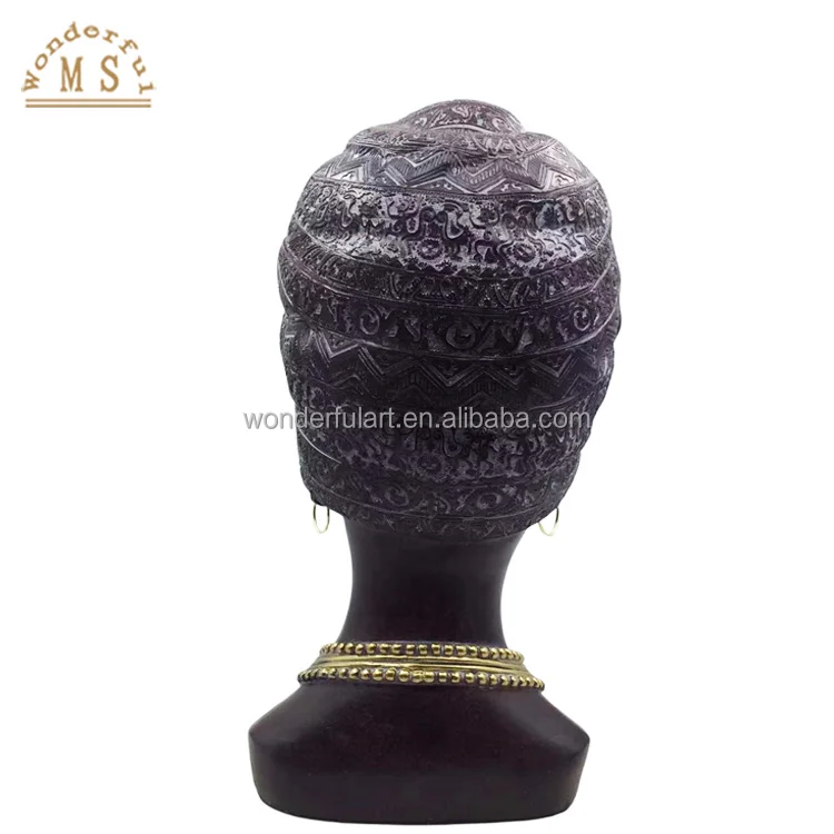 customized resin anime Black Female Buddha head home decor small statue figurines sculpture souvenir gifts toy for Holiday