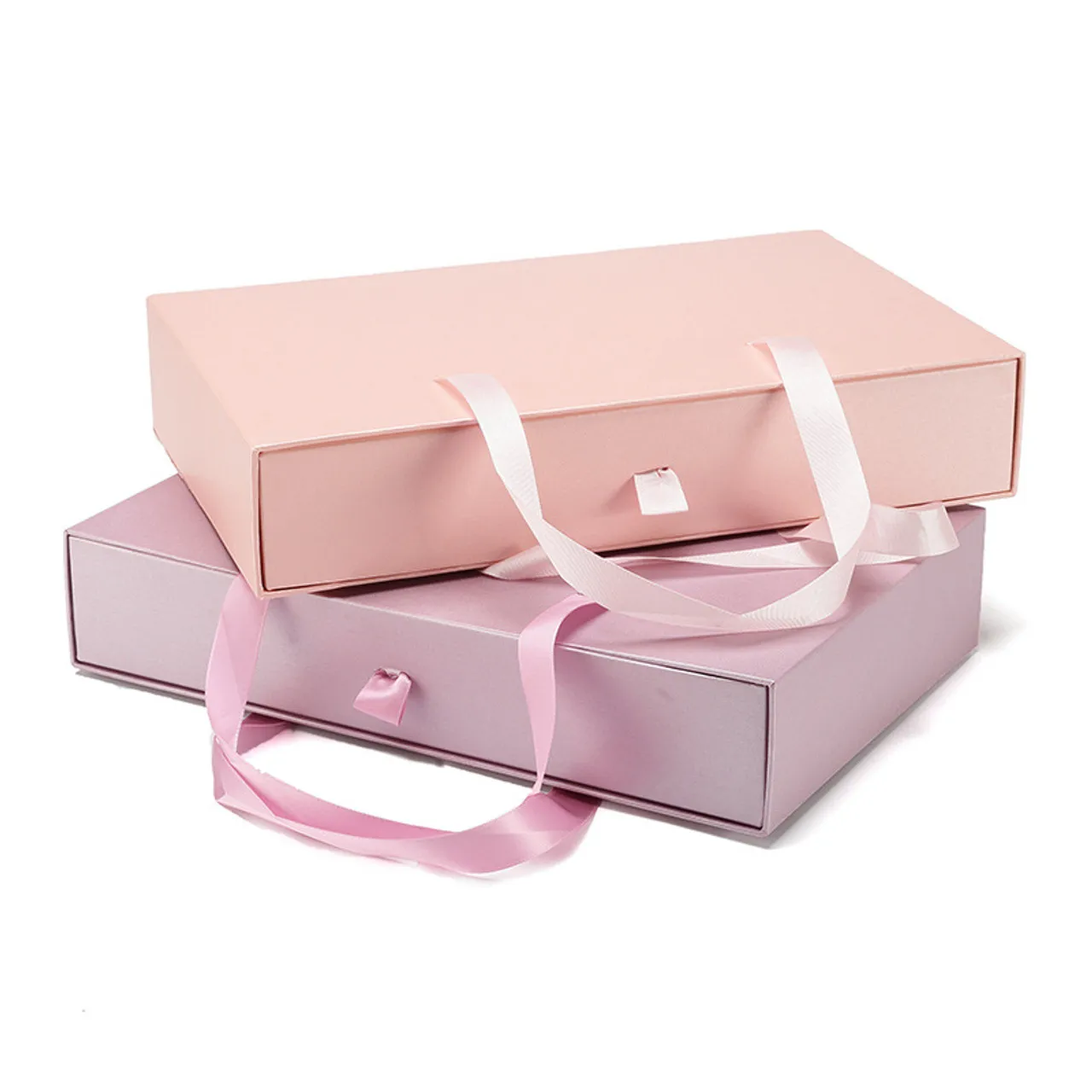 Rigid luxury paper cardboard pink clothing storage gift garment bra packaging drawer box