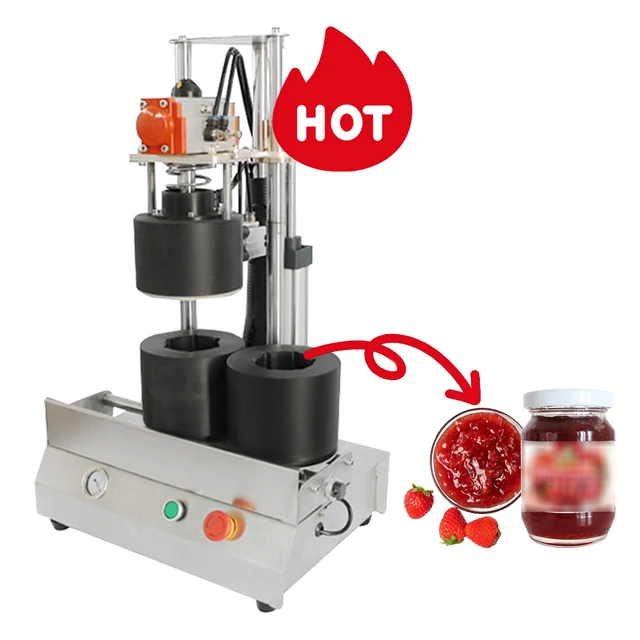 Semi Automatic Glass Bottle Sealer Four Heads Glass Bottles Jar Twist off Metal Cap Vacuum Capping Machine for Food