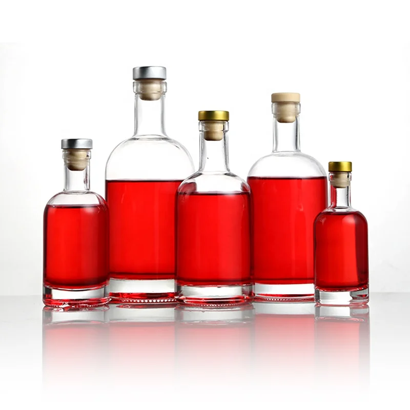 Super Flint 200ml 375ml 500ml 750ml 1000ml Vodka Spirit Glass Bottle for Liquor