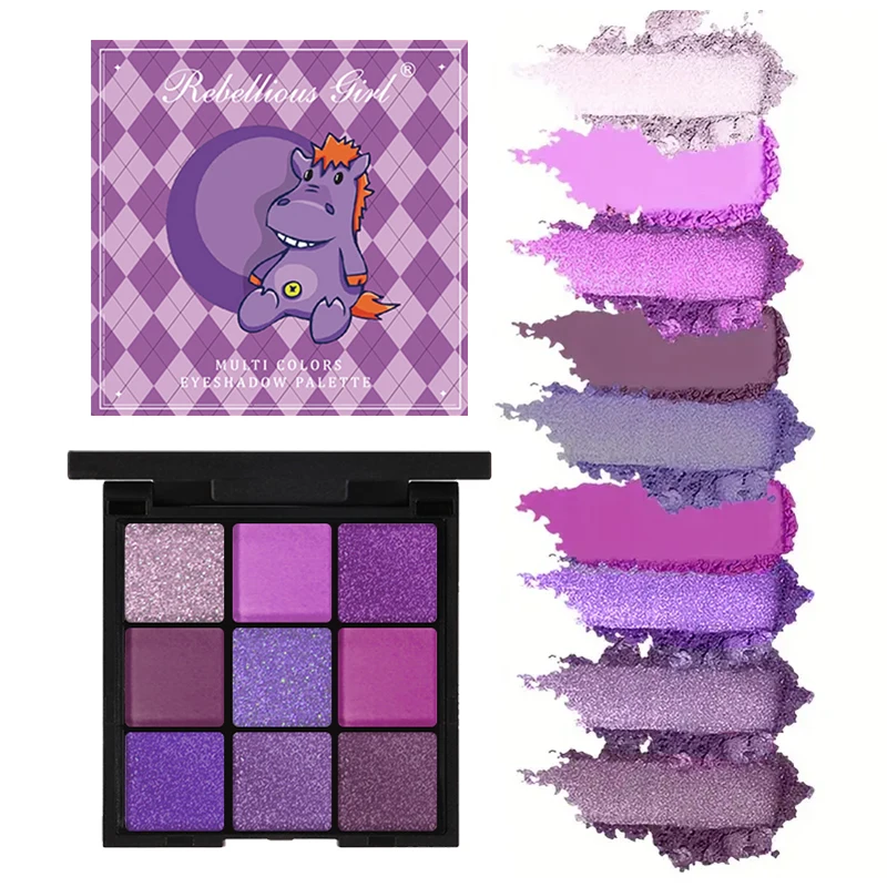 Wholesale Cosmetics - 9 Colors Smoke Purple Lace Eyeshadow