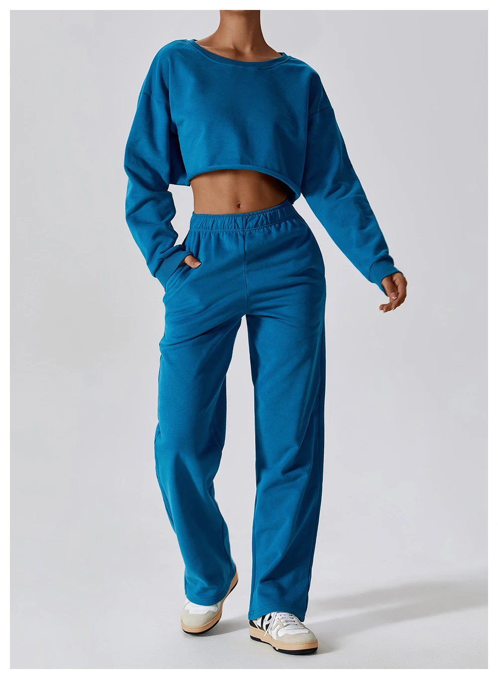 Wholesale Custom Women Ribbed Causal Sportswear Yoga Set Solid Color ...
