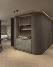 2025 Artisan Modern Modular Solid Wood Contemporary Hotel Bar Cabinets