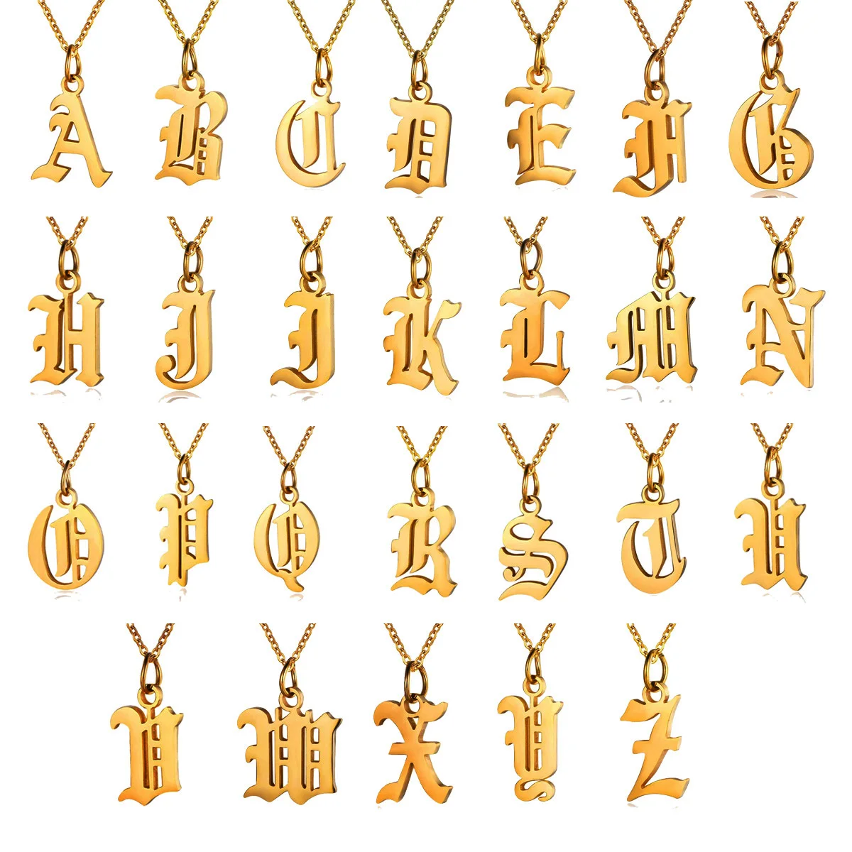 Shop Custom 18K Gold Plated Stainless Steel Initial Necklaces