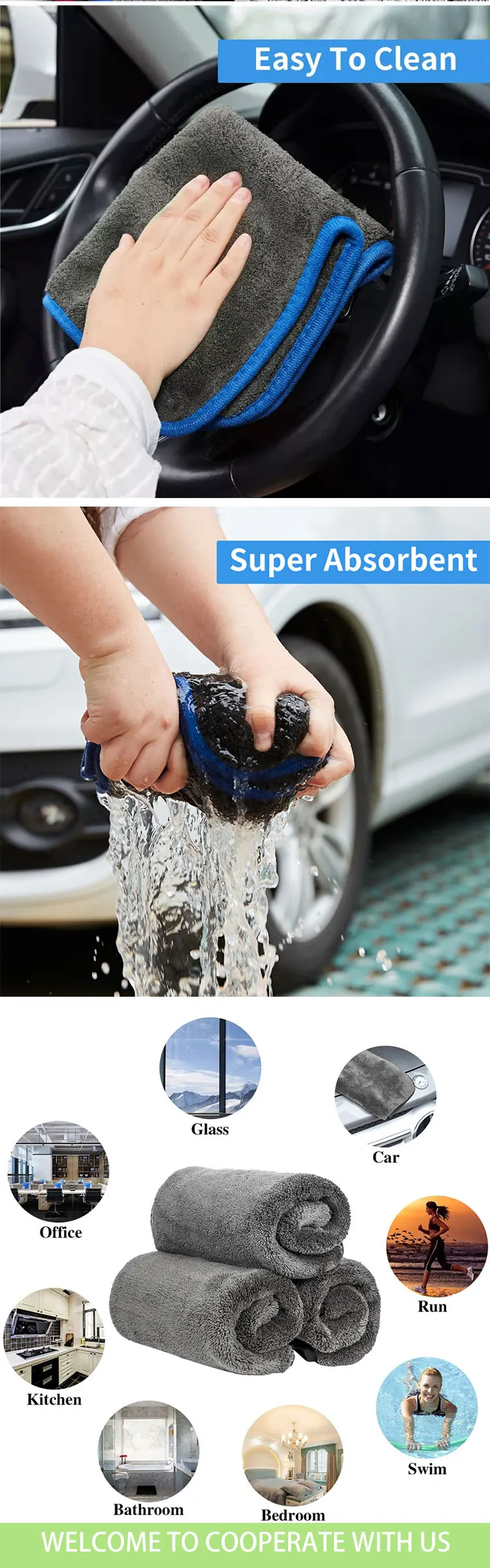 Spifit 800 Gsm Microfiber Cleaning Cloth Absorbent And Custom Logo