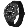Boîtier de montre en fibre de carbone forgée + bracelet en nylon noir