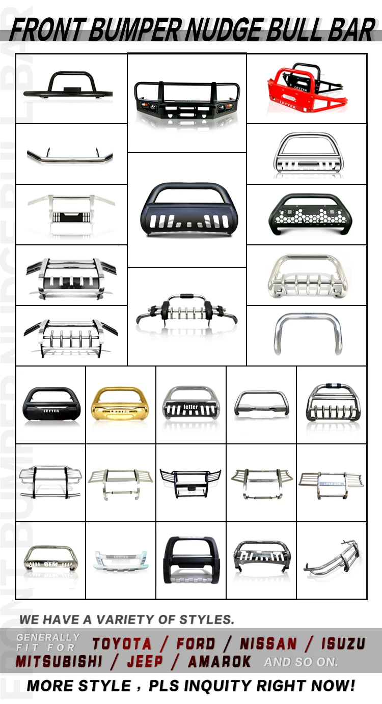 Manufacturer Wholesale Car Body Kit Nudge Bar Car Bull Bar for Ford Ranger F150 Nissan Navara NP300 D40 D22 Hilux Vigo Revo Alibaba