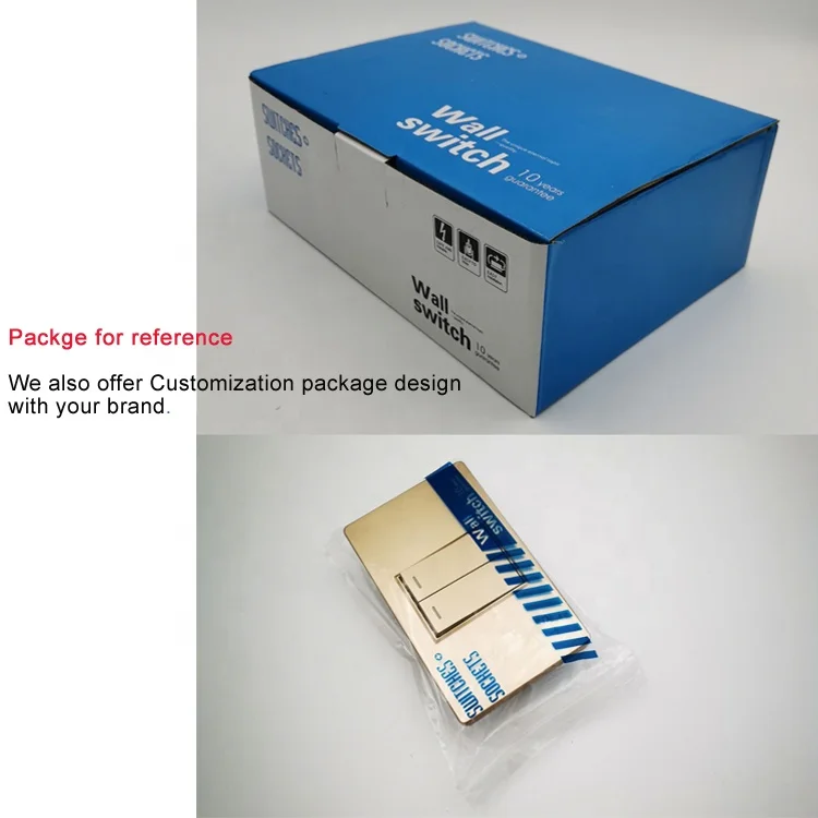 EU 6 Gang Gold Color Customization Home Wall Switch Manufacturer