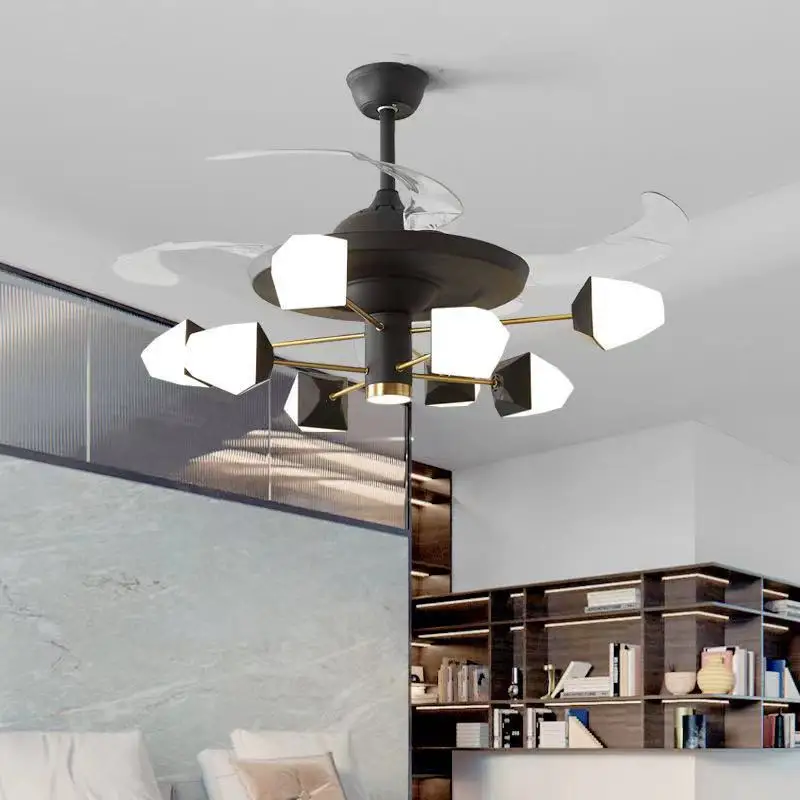 modern chandelier ceiling fan blade combo with led light remote control decorative ceiling fans fixtures lighting