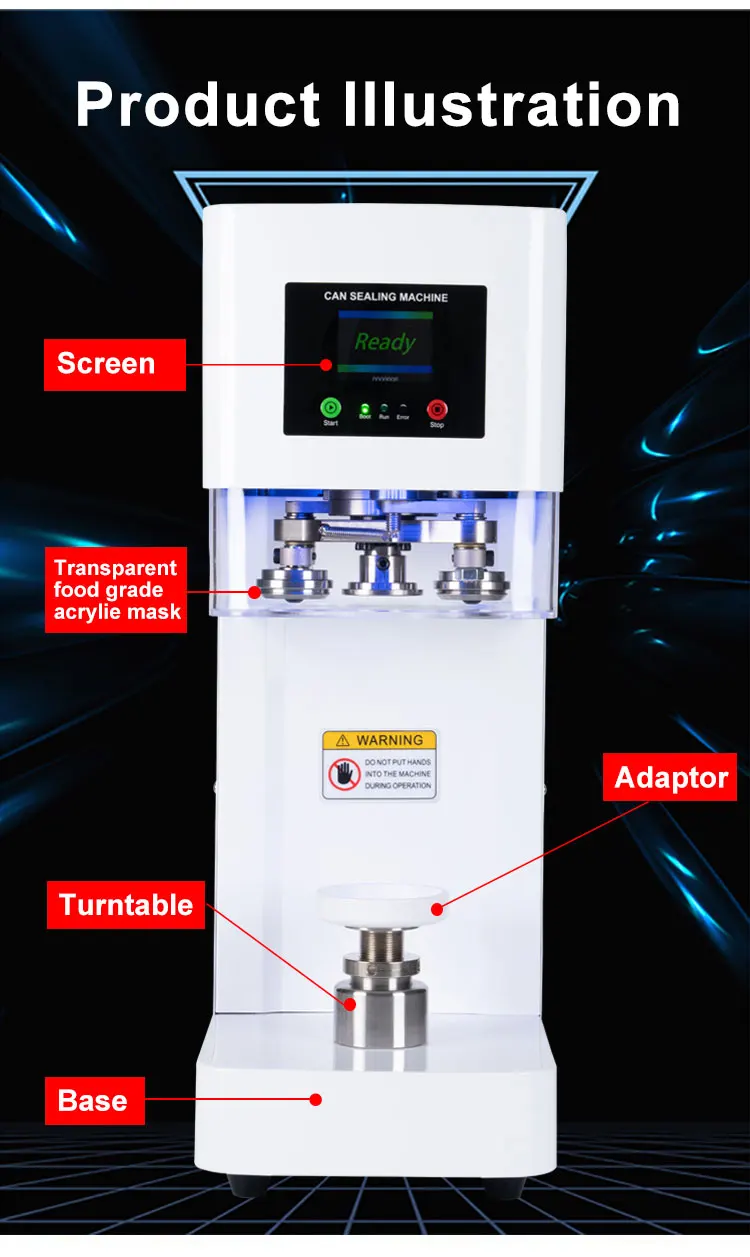 RY-FGJ-100D Semi-Automatic Can Sealing Machine for Juice & Milk