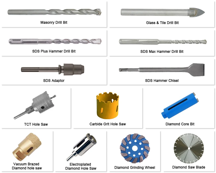 Carbide Cross Tip Cutters S4 Flute SDS-Plus SDS Plus Hammer Drill Bit for  Concrete Block Brick Wall Drilling