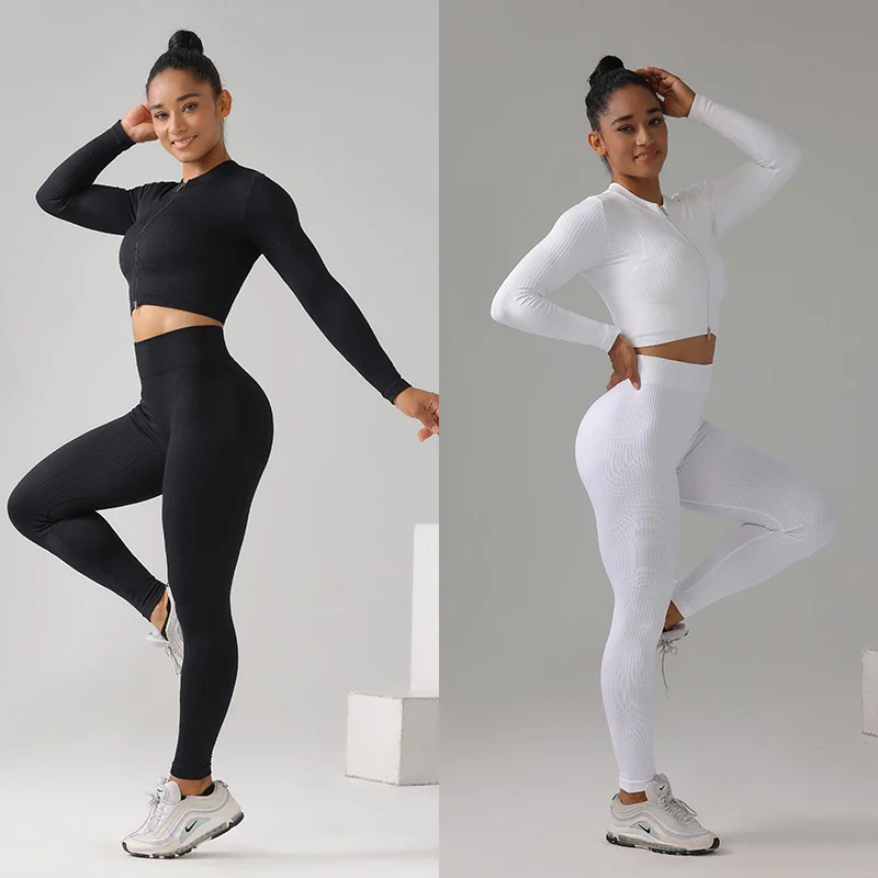 High Quality Ribbed Zipper 6 PCS Active Wear Fitness Seamless Yoga Set  Sports Bra Leggings Workout Sets for Women - China Yoga Sets and Sports Bra  price